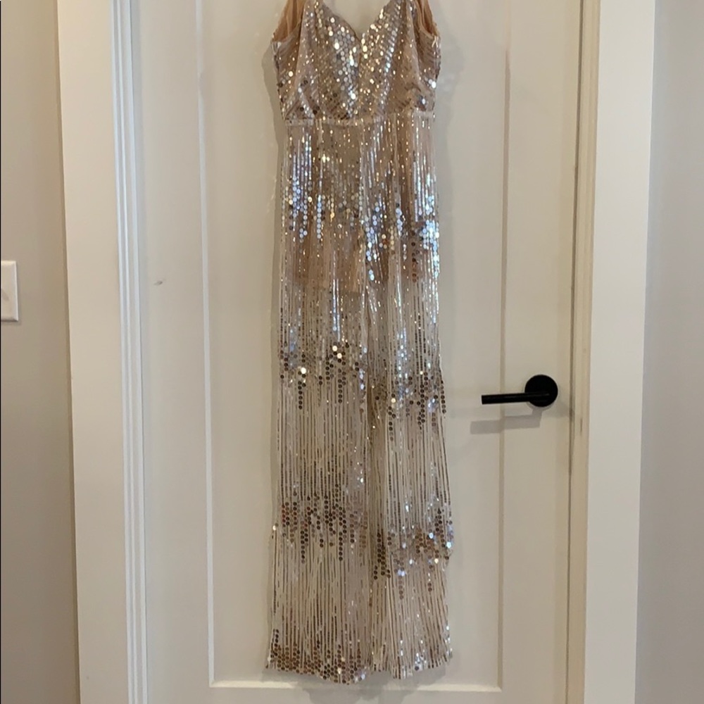 Sheer sequins romper